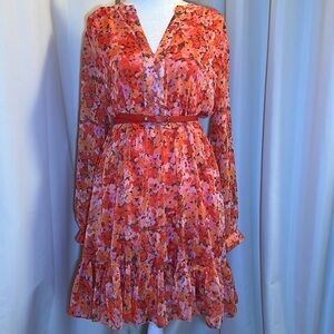 #Floral Red and #Pink #Dress.